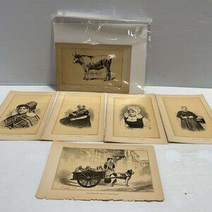 Antique Lithograph Paper Prints with Plate #'s Julius Bien & Co. Farming Dairy